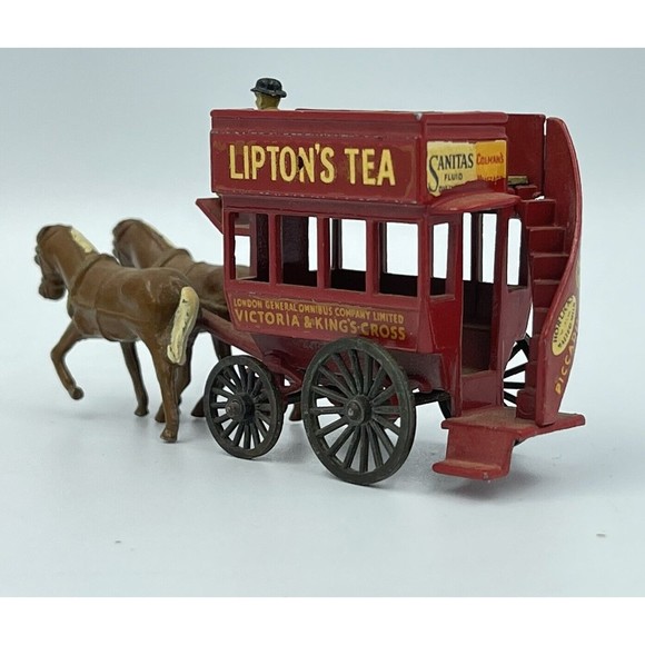 Matchbox Lesney Models of Yesteryear No. 12 Horse Bus Lipton's Tea No Box - Picture 2 of 16
